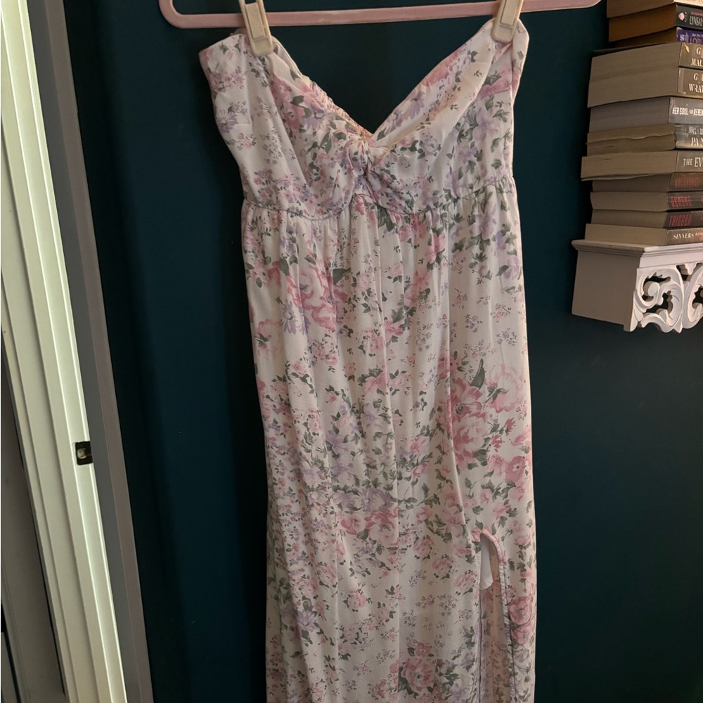 Hollister Floral strapless maxi dress
